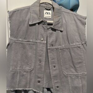 Zara Grey Denim Vest